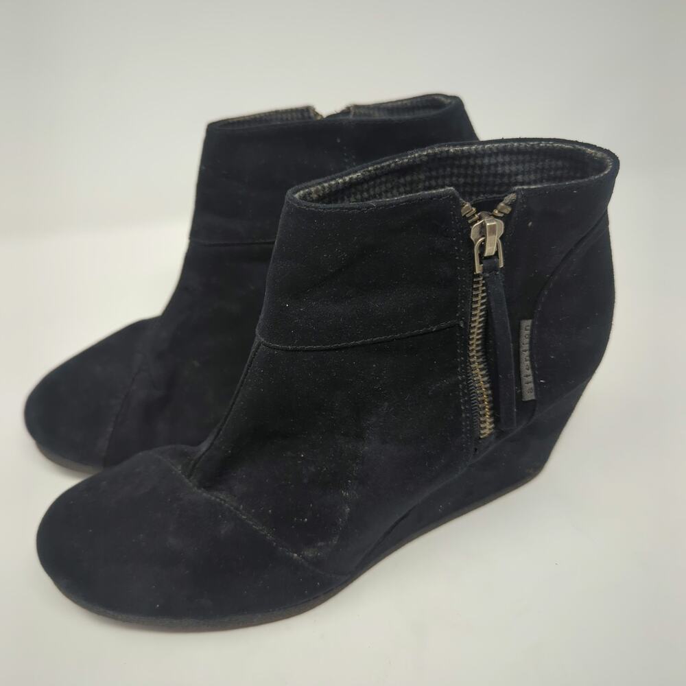 Attention Emmy Black Booties Wedges Booties Womens Size 7